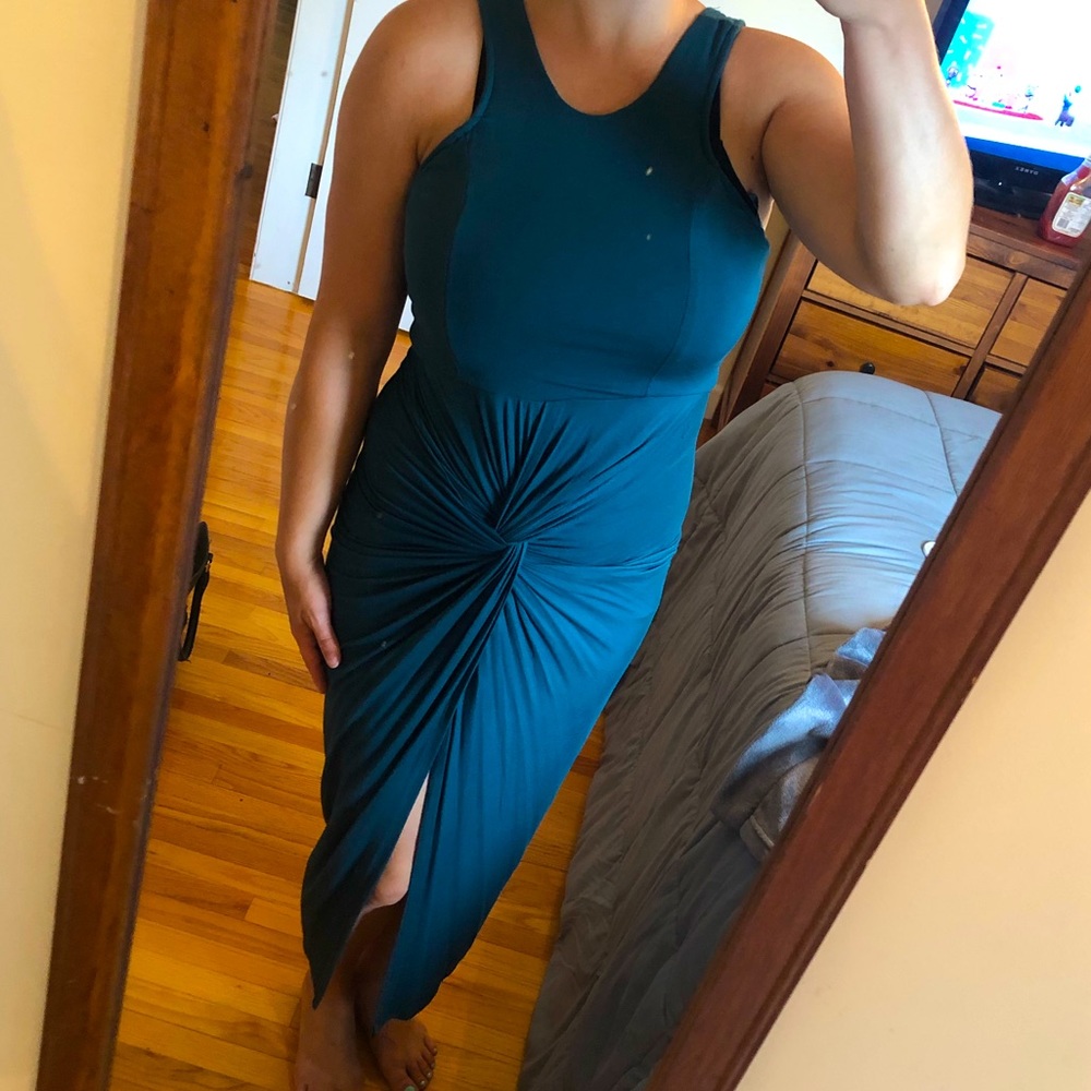 Emerald green wrap dress